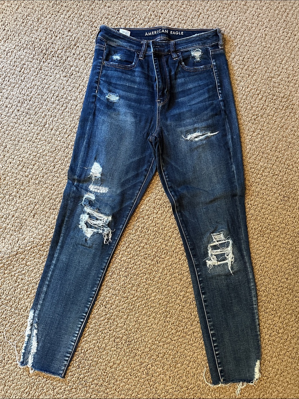 American Eagle, next level stretch, distressed jeans